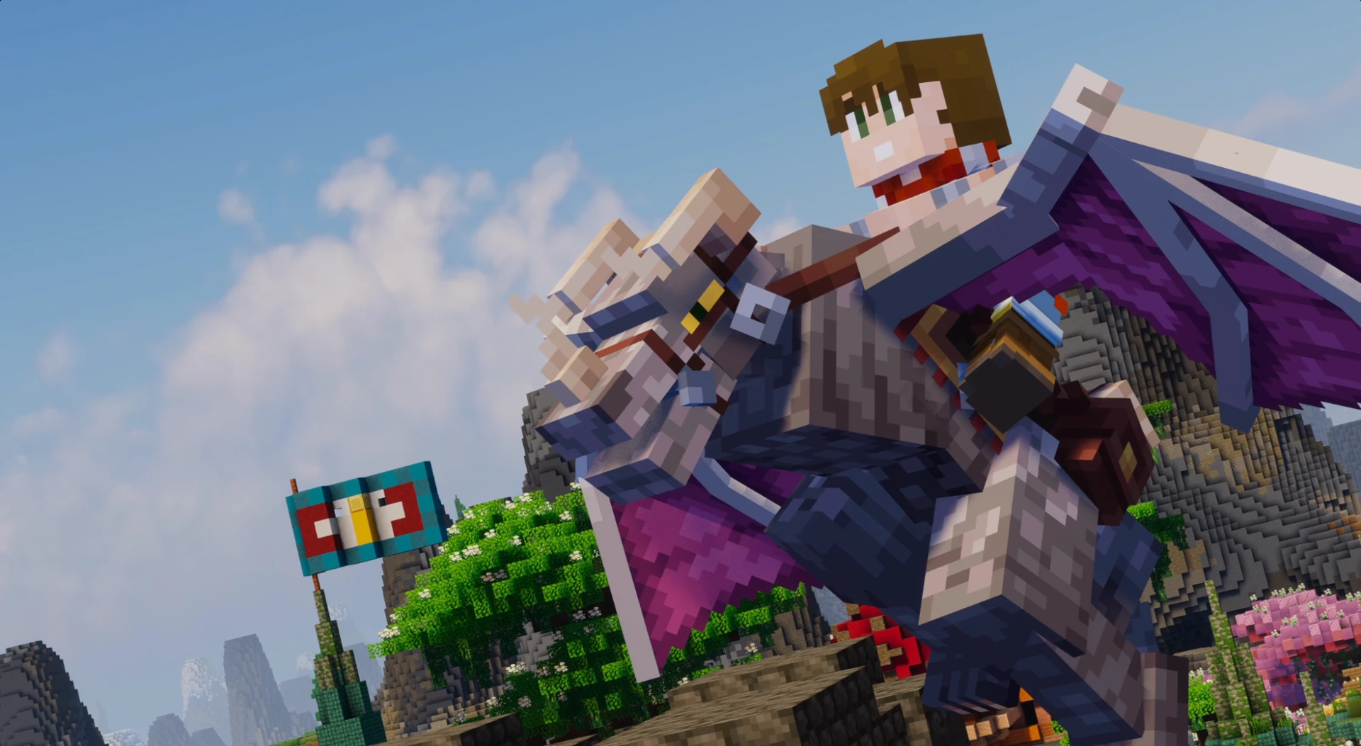 MC riding a silver Wyvern in a mountainous environment.