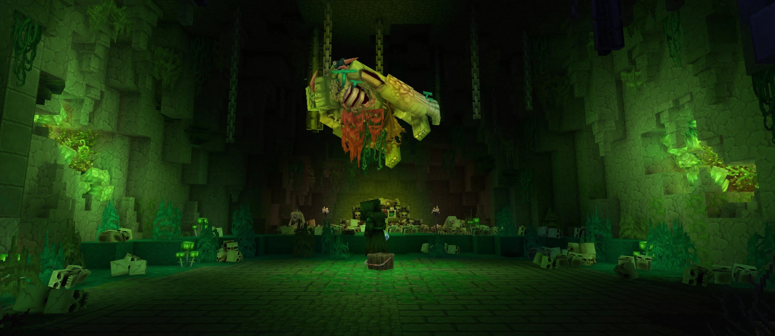 RuneTeria in-game screenshot featuring the Zombie Ruins dungeon that can be found inside the mod.