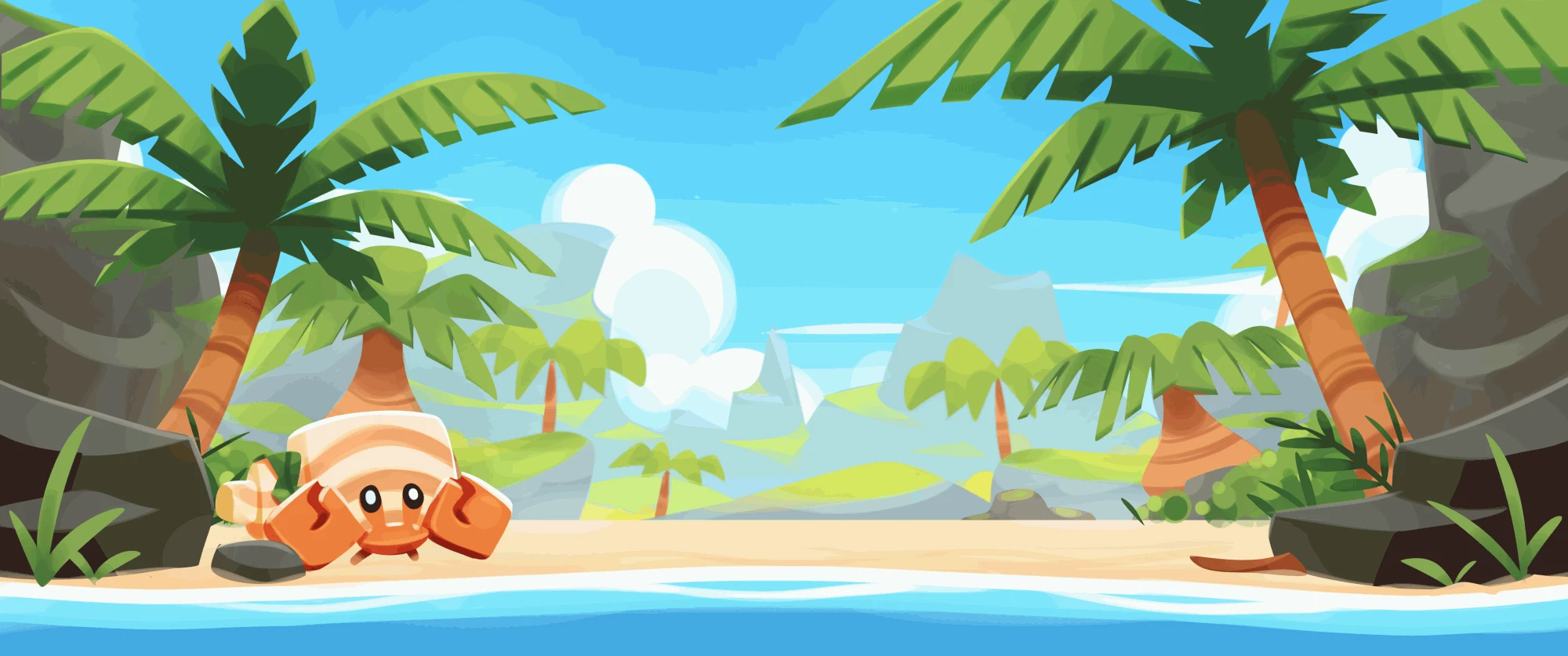 A tropical island environment.